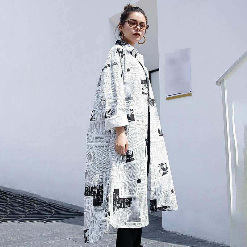 cambioprcaribe One Size / Black and White Editorial Newspaper Printed Oversized Shirt | Millennials