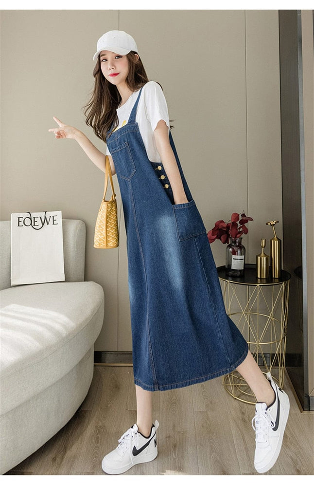 cambioprcaribe overall dress Bethany Vintage Denim Overall Dress