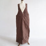 cambioprcaribe overall dress Brown / One Size Grunge Style Loose Overall Dress