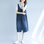 cambioprcaribe overall dress Expressions Dark Blue Denim Overall Dress