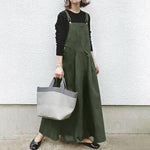 cambioprcaribe overall dress Green / M Passion Square Collar Maxi Overall Dress