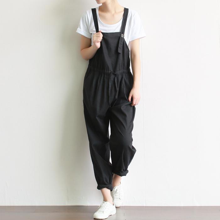 Vintage Pleated Linen Overall