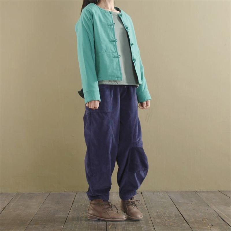 cambioprcaribe Pants Loose Corduroy Pants With Pockets