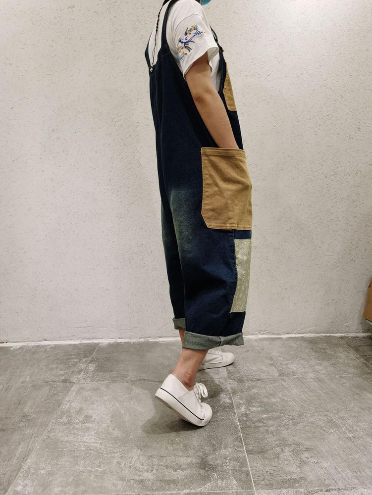 cambioprcaribe Patchwork Oversized Denim Overall