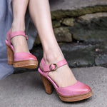cambioprcaribe Pink / 6 Classika Leather Platform Pumps
