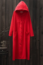 cambioprcaribe Red / One Size Oversized Vintage Hooded Jacket
