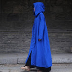cambioprcaribe Royal blue / One Size Vivid Linen Hooded Trench Coat | Zen