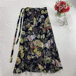 cambioprcaribe Skirts Black Floral / XXL Floral Chiffon Wrap Maxi Skirt