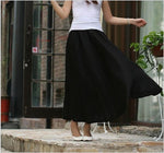 cambioprcaribe Skirts Black / One Size Cotton and Linen Maxi Skirts