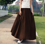 cambioprcaribe Skirts Brown / One Size Cotton and Linen Maxi Skirts