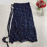 cambioprcaribe Skirts Dark Blue Floral / XXL Floral Chiffon Wrap Maxi Skirt