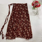 cambioprcaribe Skirts Dark Red Floral / 4XL Floral Chiffon Wrap Maxi Skirt