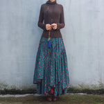 Asymmetrical Floral Maxi Skirt