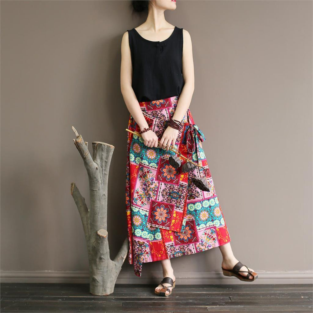 cambioprcaribe Skirts National Style Colorful Retro Skirts