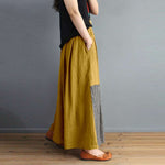 cambioprcaribe Skirts Vintage Patchwork Corduroy Midi Skirt