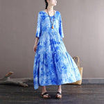 cambioprcaribe Sky is the Limit Blue Tie-Dye Midi Dress