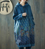 cambioprcaribe Sweater Dresses Peacock Paisley Hooded Sweater Dress
