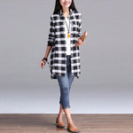 cambioprcaribe Tops Black and White Plaid / S Oversized Vintage Plaid Shirt