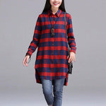 cambioprcaribe Tops Oversized Vintage Plaid Shirt