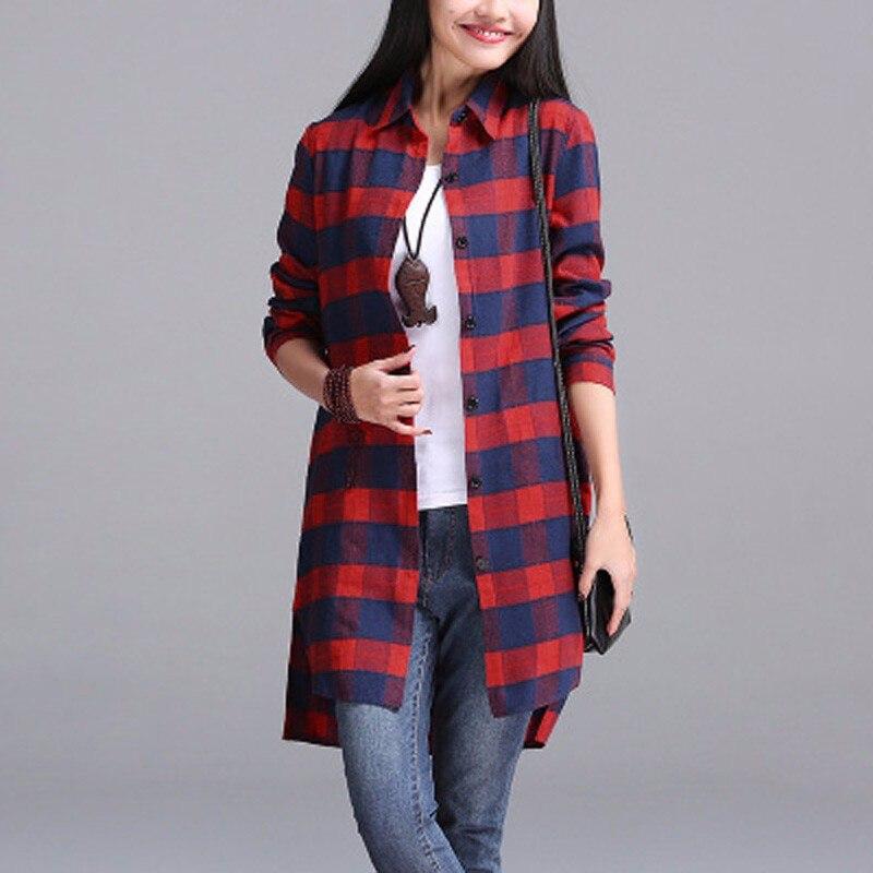 cambioprcaribe Tops Red and Blue Plaid / S Oversized Vintage Plaid Shirt