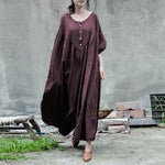 cambioprcaribe Vintage Purple / One Size Zen Days Linen Maxi Dress
