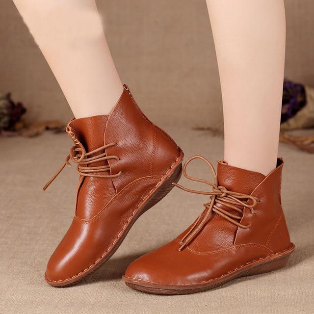 Vintage Soft Leather Ankle Boots