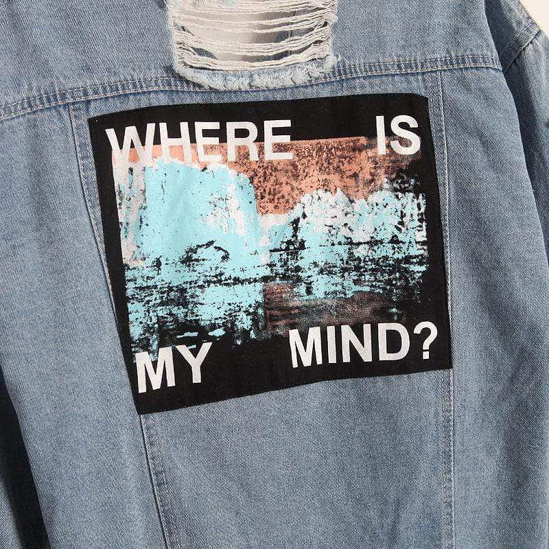 Where Is My Mind Ripped Denim Jacket