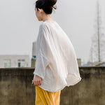 cambioprcaribe White Oversized Linen Shirt | Lotus