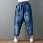 cambioprcaribe Women's Jeans Distressed Denim Harem Pants