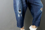 cambioprcaribe Women's Jeans Distressed Denim Harem Pants