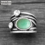 cambioprcaribe 6 / Natural Jade Natural Stone Plant Ring