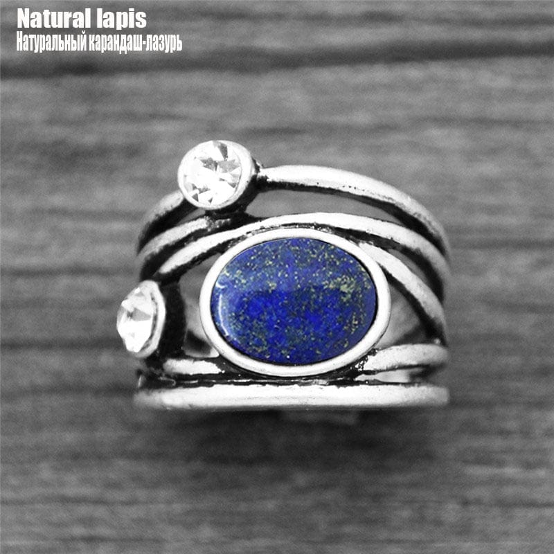 cambioprcaribe 6 / Natural Lapis Natural Stone Plant Ring