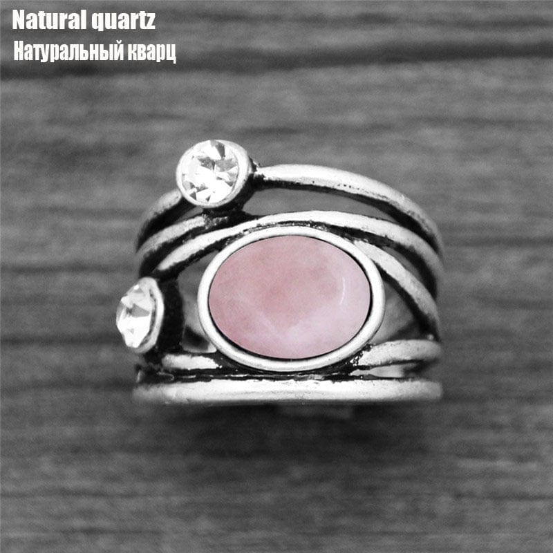 cambioprcaribe 6 / Natural Quartz Natural Stone Plant Ring