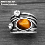 cambioprcaribe 6 / Natural Tiger Eye Natural Stone Plant Ring