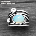 cambioprcaribe 6 / Synthetic Opal Natural Stone Plant Ring