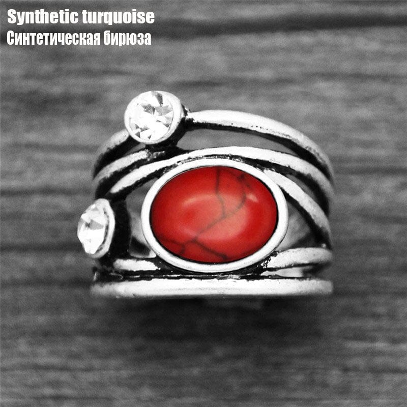 cambioprcaribe 6 / Synthetic turquoise 1 Natural Stone Plant Ring