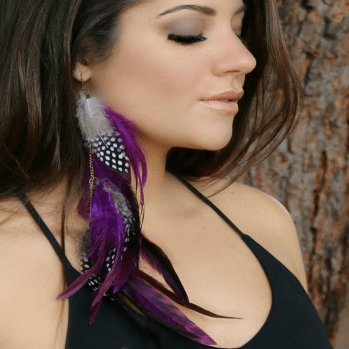 cambioprcaribe A1 Gypsy Style Feather Earrings