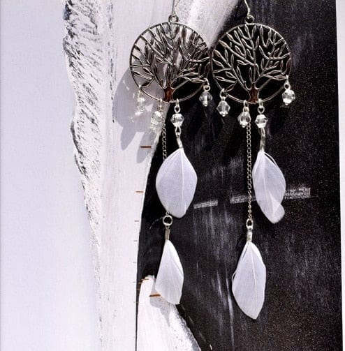 cambioprcaribe A12 Extra Long Feather Earrings