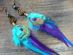 cambioprcaribe A5 Extra Long Feather Earrings