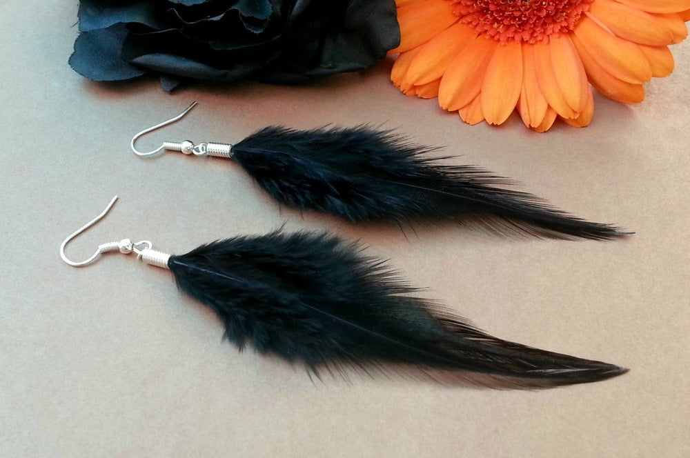 cambioprcaribe A9 Extra Long Feather Earrings