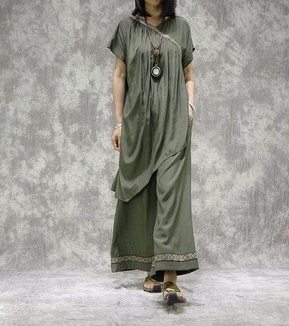 cambioprcaribe Army Green / One Size Gisele OOTD Tops + Palazzo Pants