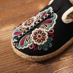 cambioprcaribe Asian Embroidery Hemp & Cotton Loafers