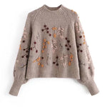 cambioprcaribe Auburn / S / China Vintage Beading Knitted Sweater