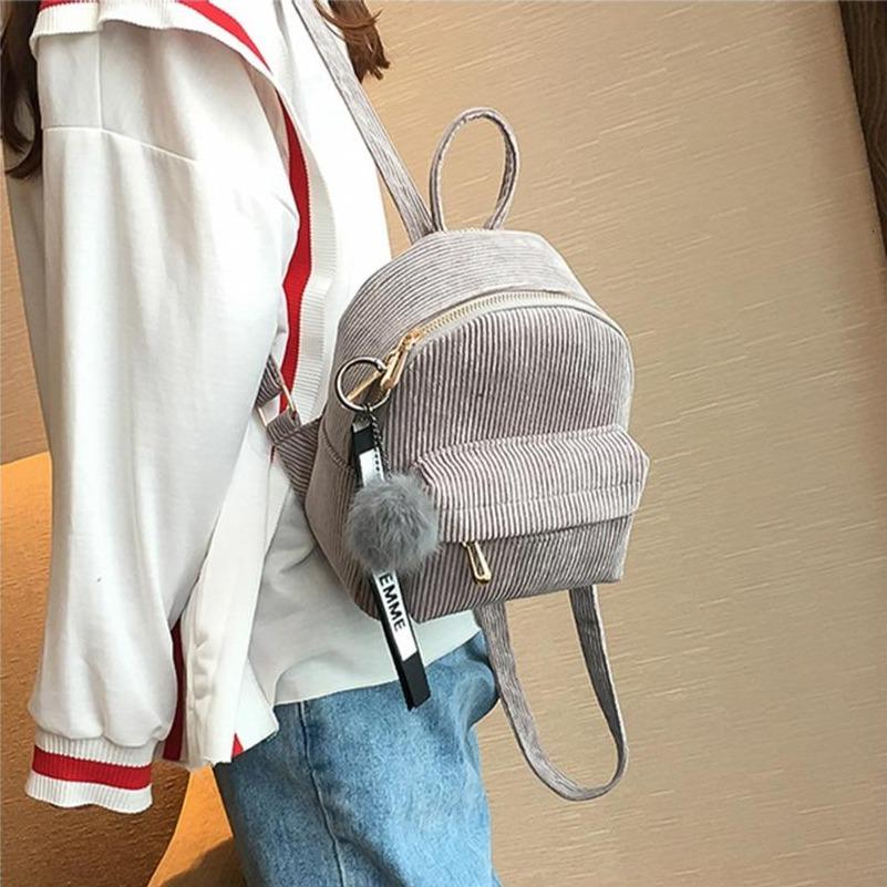 cambioprcaribe Backpack Corduroy Mini Backpack Purse