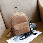 cambioprcaribe Backpack Corduroy Mini Backpack Purse