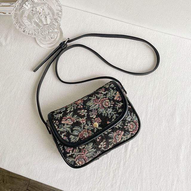 cambioprcaribe Bags Black / 16cmx16cmx5cm Tessa Vintage Floral Shoulder Crossbody Bag