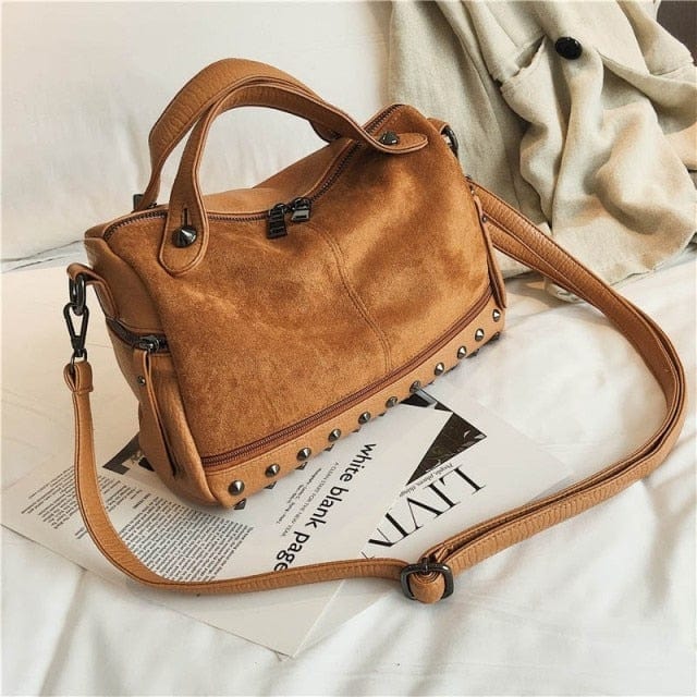 cambioprcaribe Bags brown / 28x18x12cm Large Capacity Rivet Tote Bag