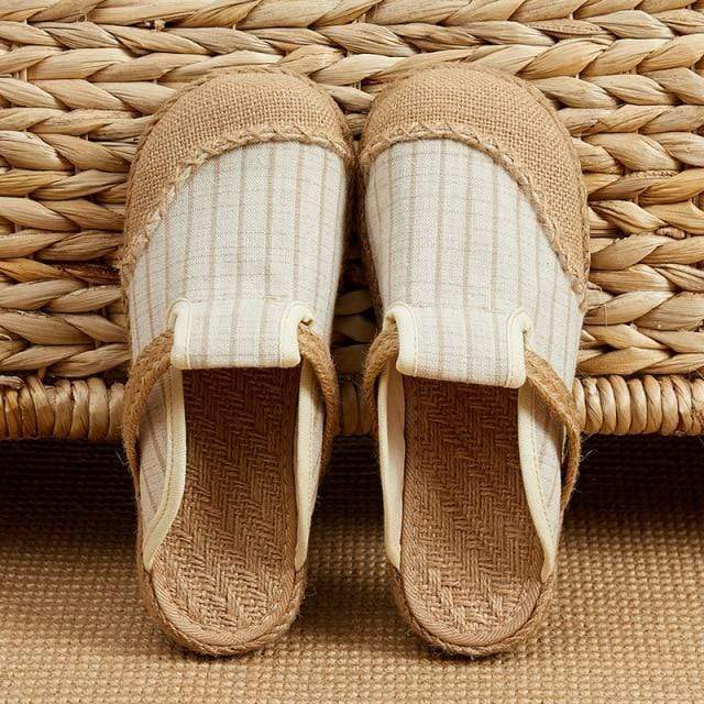 cambioprcaribe Beige / 5 Striped Hemp & Cotton Loafers