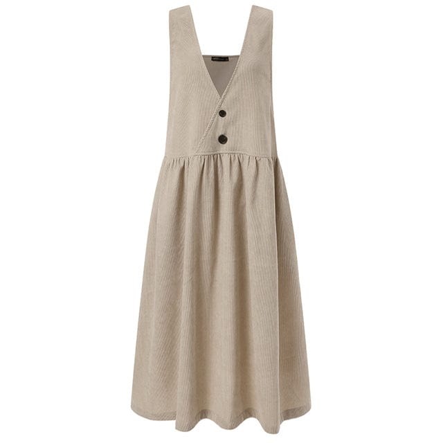 cambioprcaribe Beige / XXL Street Style Midi Overall Dress