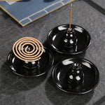 cambioprcaribe Black Ceramic Mini Incense Burner